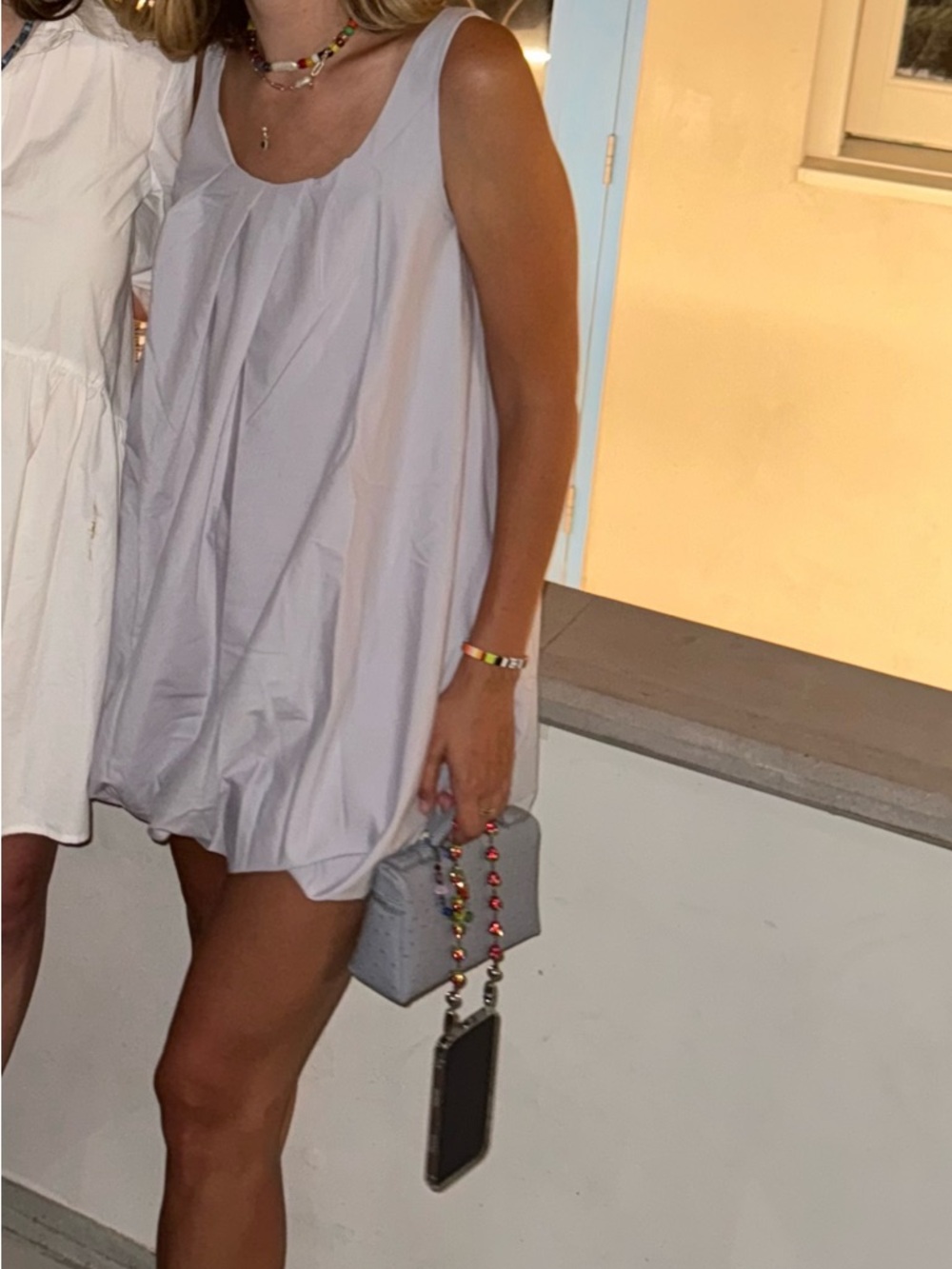 ASOS Lavender Bubble-Hem Sleeveless Mini Dress